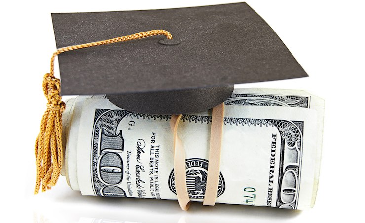 Youth Soccer news - College Scholarships - roll of money with graduation cap