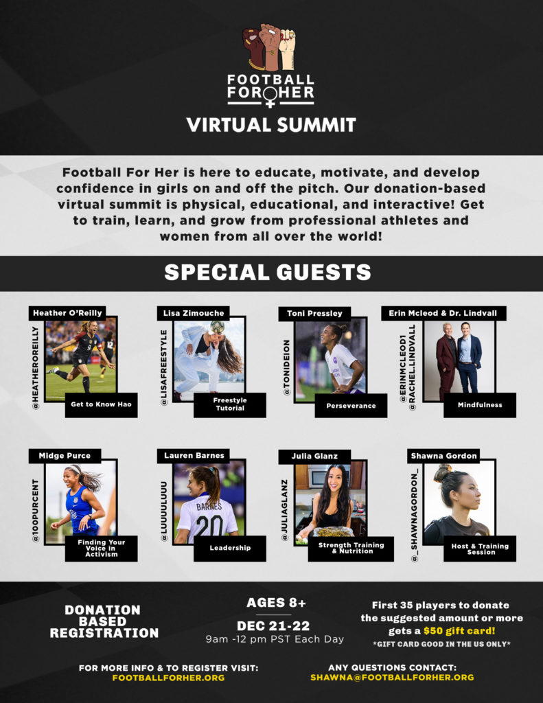 FOOTBALL FOR HER WINTER VIRTUAL SUMMIT FOR GIRLS AGES 8 to 18